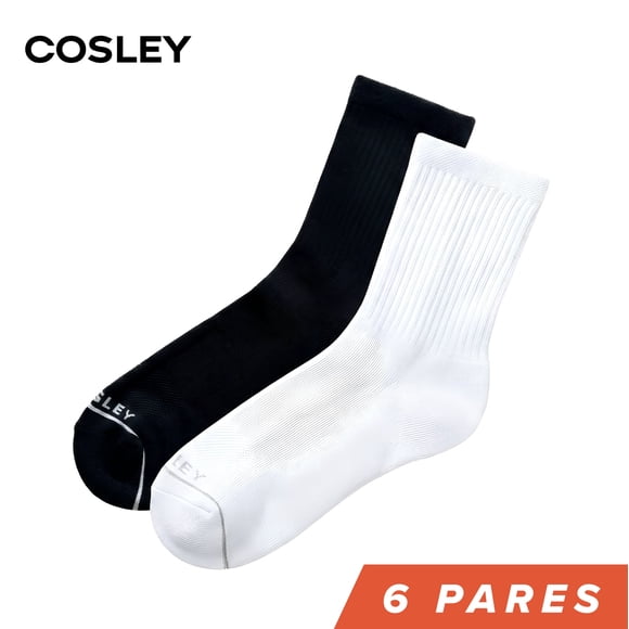 Calcetines Mujer Cushion Crew Black&White Cosley Pack 6