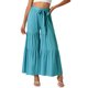 thumbnail image 1 of INSPIRE CHIC Pantalones Boho para Mujer Cintura Alta Elástica Acampanados con Volantes Palazzo Chic Pantalones de Pierna Ancha S Azul Lago, 1 of 6