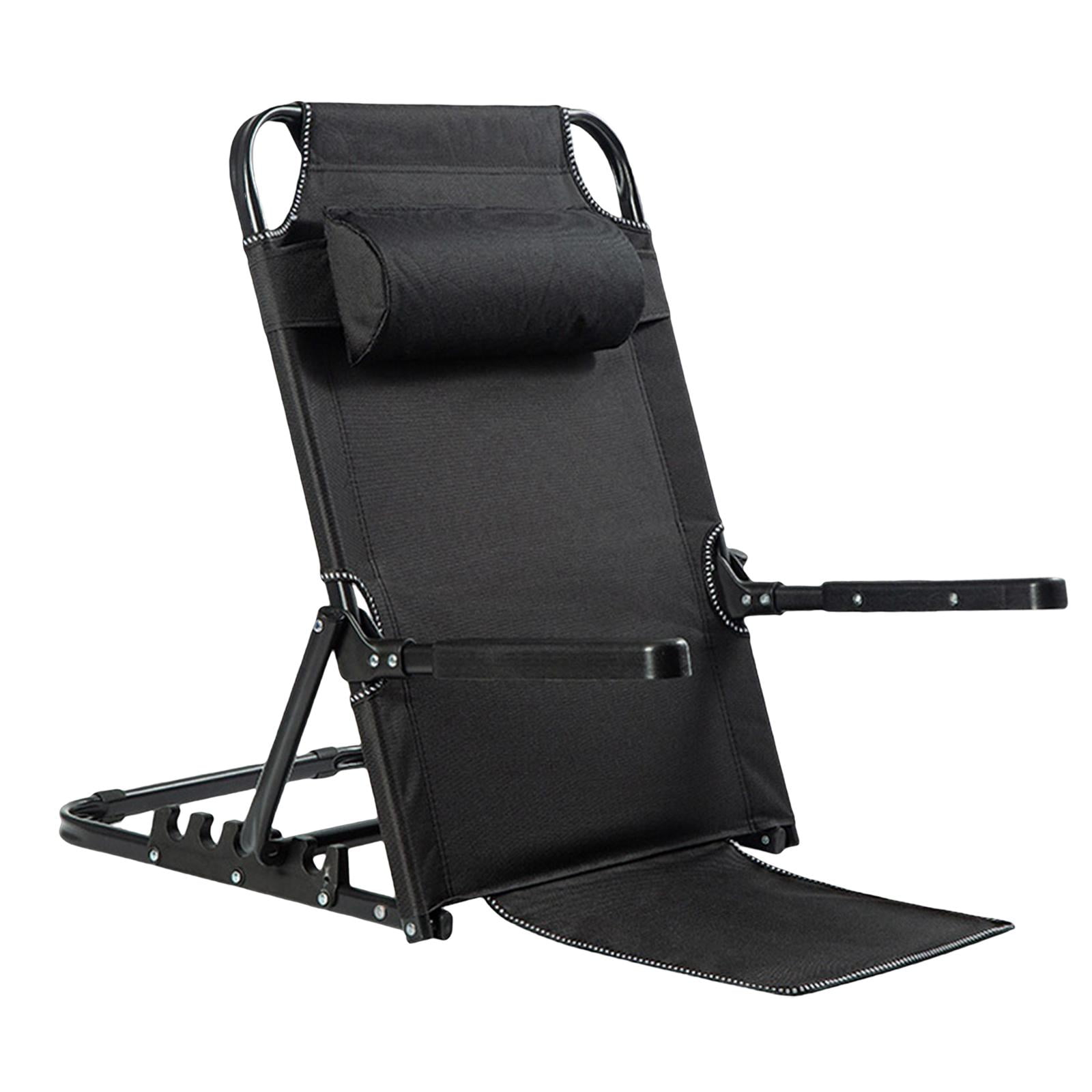 Magideal - Respaldo De Cama Portátil Para Sentarse En La Cama, Soporte Plegable De Ángulo Ajustable, Silla De Cama, Respaldo Multifunción De Acero Para Asiento, Reposabrazos Grande De 7 Marchas