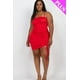 thumbnail image 1 of Vestido Mini con Detalle Fruncido Ajustable y Curvas en Rojo Talla 2XL, 1 of 5