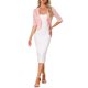 thumbnail image 2 of INSPIRE CHIC Bolero Ligero de Encaje Floral con Volantes en el Dobladillo, Abierto al Frente, de Media Manga para Mujer, XL Rosa Claro, 2 of 6