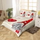 thumbnail image 3 of Xmas Bedding Sets Scandinavian Christmas Santa Gnomes Comforter Cover Snowing Santa Claus Bedding Sets for Kids Boys Girls Romantic Candlelight Quilt Cover 3 Pieces Queen Size, 3 of 5