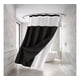 thumbnail image 1 of Cortina De Baño Diseño Impermeable + Forro Y 12 Ganchos Blanca Negro, 1 of 10