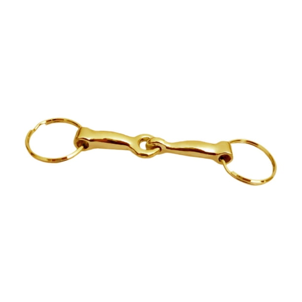 Llavero con hebilla de bocado de caballo, llavero de aleación, colgante, adorno decorativo ligero para bolso, regalo portátil para amantes de los caba Oro