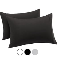 Set 2 Fundas De Almohada 50 X 90 Negra Suave Hilos Aura Zeus