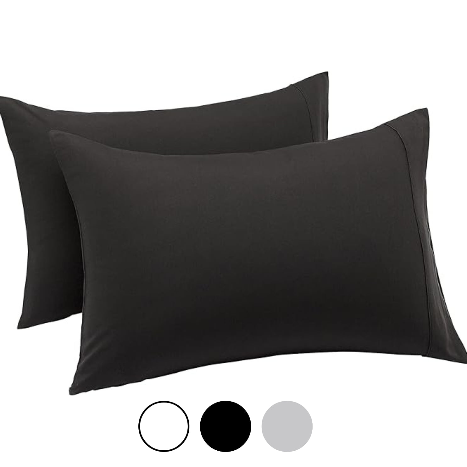 Set 2 Fundas De Almohada 50 X 90 Negra Suave Hilos Aura Zeus