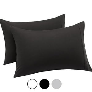 Set 2 Fundas De Almohada 50 X 90 Negra Suave Hilos Aura Zeus