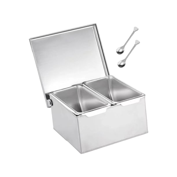 Caja Organizadora De Condimentos, Botes De Especias Desmontables Con Tapa, Tarro De Condimentos Para Barra, 2 Rejillas