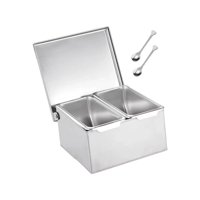 Bothyi - Caja Organizadora De Condimentos, Botes De Especias Desmontables Con Tapa, Tarro De Condimentos Para Barra, 2 Rejillas