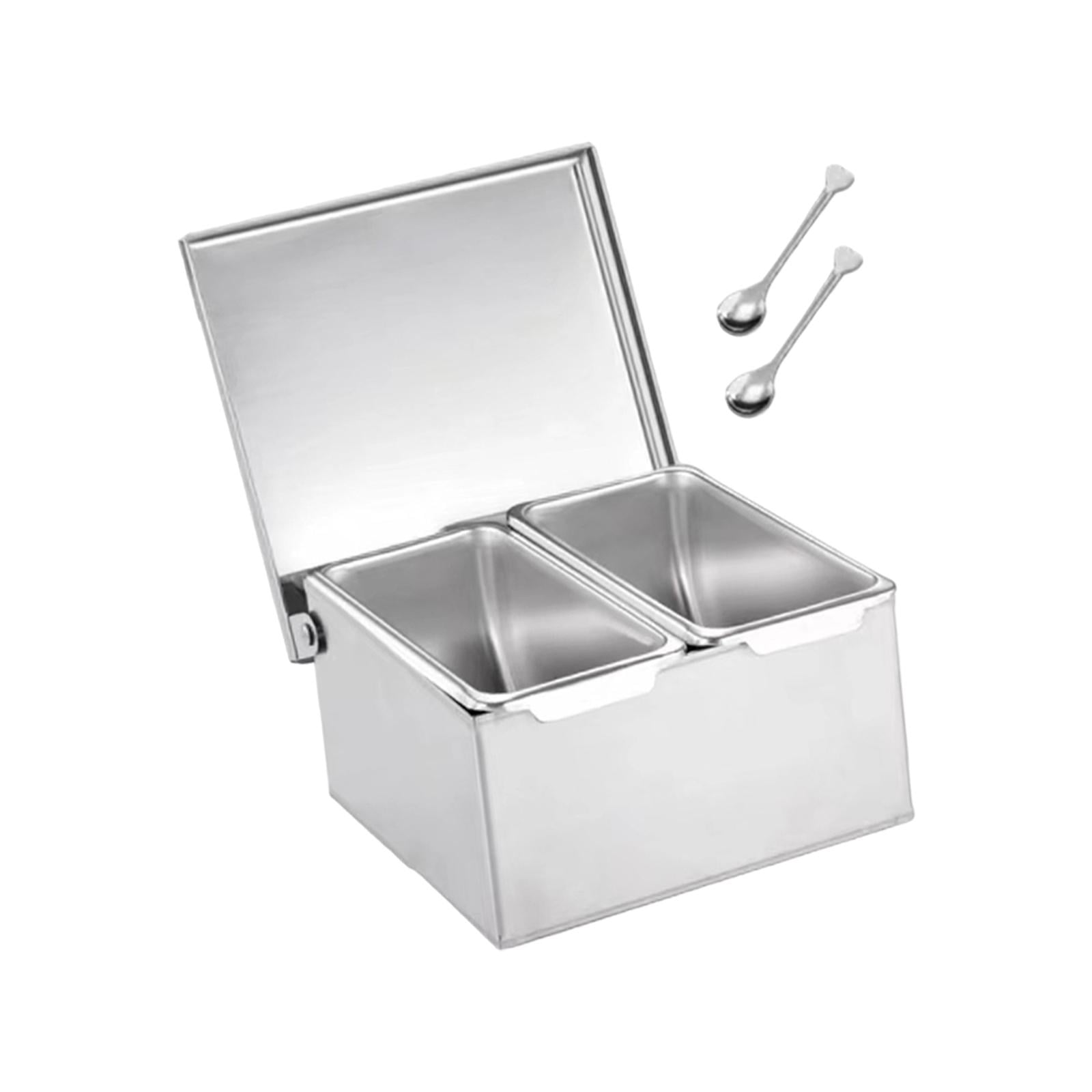 Bothyi - Caja Organizadora De Condimentos, Botes De Especias Desmontables Con Tapa, Tarro De Condimentos Para Barra, 2 Rejillas