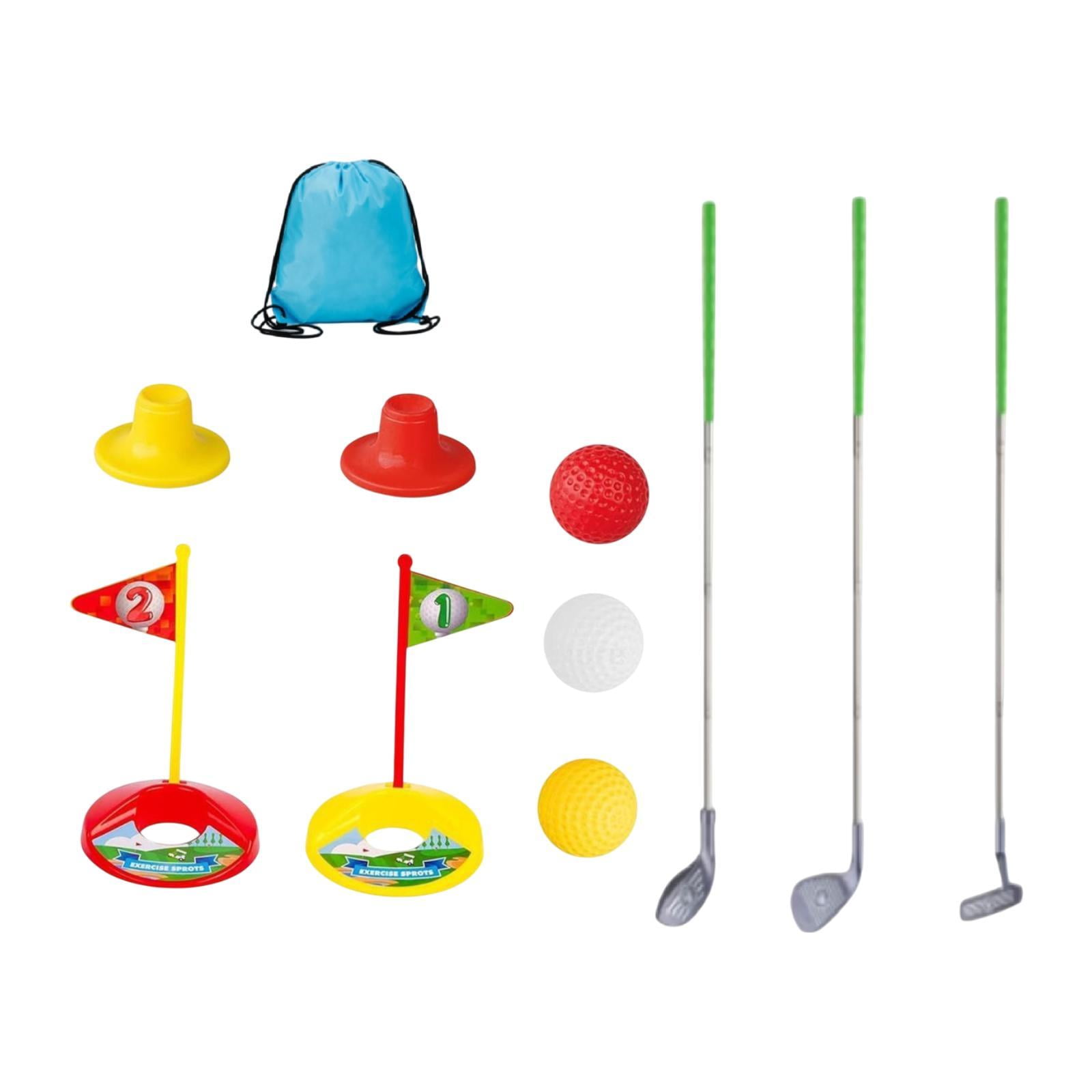 Ioensy - Juego De Palos De Golf Para Niños Con Tees Y Bolsa De Transporte Para Juegos Familiares En El Jardín, Cumpleaños, Color Gris
