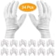 thumbnail image 1 of Paquete de 24 guantes de algodón blancos, guantes de trabajo, guantes de hidratación cosmética para manos secas y eccemas, inspección de joyas., 1 of 7