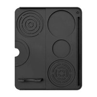 Magideal - Tapete Para Apisonar Café, Estación De Apisonamiento, Antideslizante, Resistente Al Calor, Almohadilla Para Apisonar, Accesorios Para Mostrador De Coc Negro