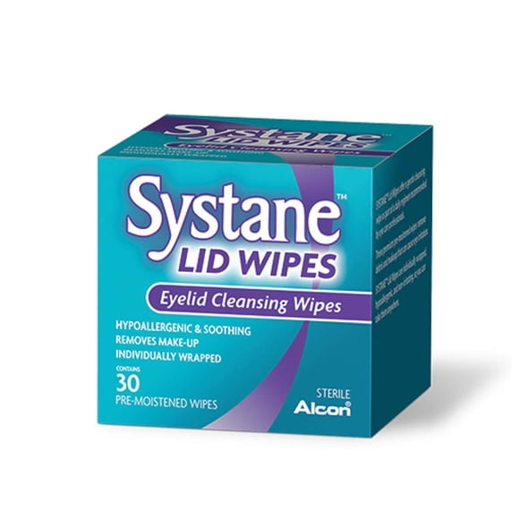 Toallitas limpiadoras de párpados Systane Lid Wipes 30 unidades (paquete de 3)