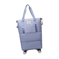 Magideal - Bolsa De Lona Con Ruedas, Bolso De Ropa Expandible, Bolsa De Lona Plegable Con Ruedas Para Entrenamiento, Mujeres, Hombres, Camping, Ejercicio Físico Azul Claro