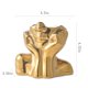 thumbnail image 3 of Jarrón decorativo BrownLove, cerámica dorada, rostro humano, postura tímida, 3 of 6