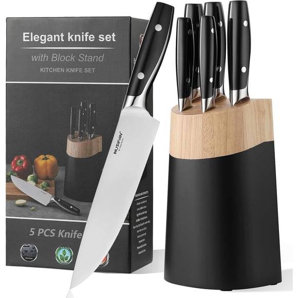 Set de Cuchillos con Bloque Musifan 6 Piezas Acero 1.4116