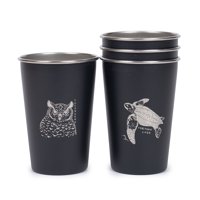 Atakama Outdoor - Set 4 Vasos Acero 480 Ml Negro Fauna Chilena
