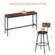 thumbnail image 3 of Long Bar Table Set with 3 PU Upholstered Bar Stools, Industrial Bar Table and Chairs for Kitchen Breakfast Table, Living Room, Banquet Hall, Rustic Brown and Black, 63″L x15.7"W x 37.5"H, 3 of 3