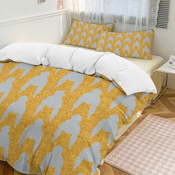 Gold Silver Gorilla Tag Comforter Set Soft 3 Pcs Twin Bedding Sets Thicken for All Season