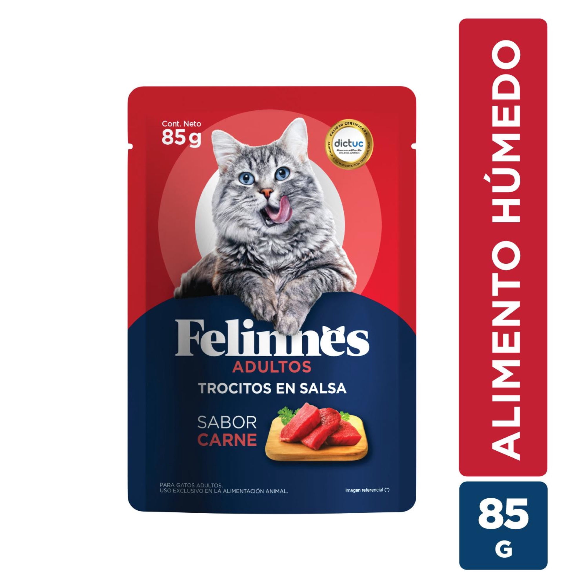 Alimento Húmedo Gato Adulto Sabor Carne Pouch 85 g Felinnes