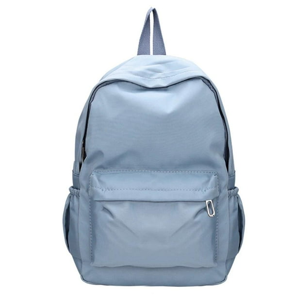 Preppy Solid Color Shoulder Bag Nylon School Knapsack Korean Teenager White School Bag Sports Travel Backpack for Women