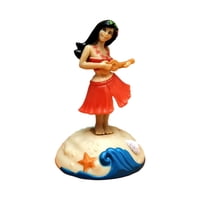 Bothyi - Regalos De Muñeca Hawaiana Para Tablero De Niña Bailarina Hawaiana Para Escritorio De Oficina En Casa Rojo