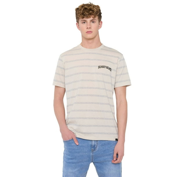 Poleras Hombre Líneas Rider Ecru Corona