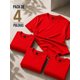 thumbnail image 1 of Pack 4 Poleras Basicas Cuello Redondo 100% Algodon 200g Rojo M Lisa, 1 of 3