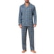 thumbnail image 1 of INSPIRE CHIC Conjunto de Pijamas para Hombre de 2 Piezas con Bolsillo y Patrón de Manga Larga, Talla L, Azul Amarillo, 1 of 5