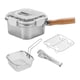 thumbnail image 3 of 5 Piezas Olla Freidora Compacta con Cesta para Freír Sartén de Acero Inoxidable Juego de Utensilios de Cocina Adecuado para Espacios Pequeños Y Viajes Blanco, 3 of 5