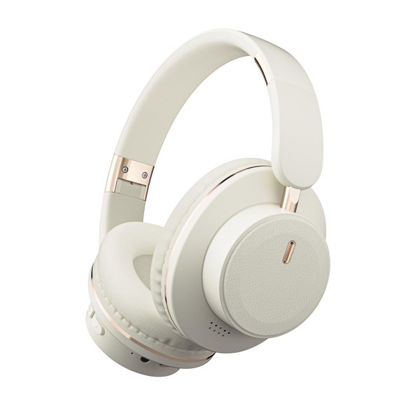 Auriculares KUUCAT H9 inalámbricos plegables Bluetooth en blanco roto
