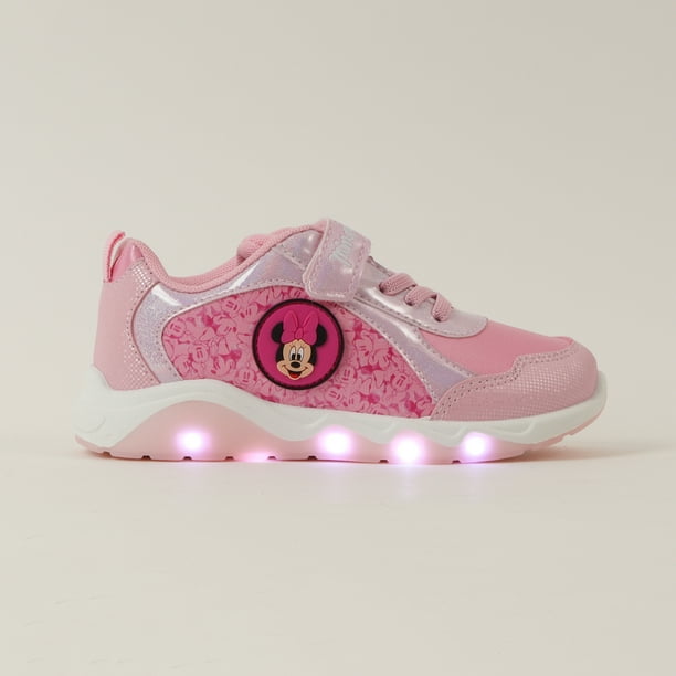 Zapatillas Con Luces Niña Minnie Full Print Rosado Disney