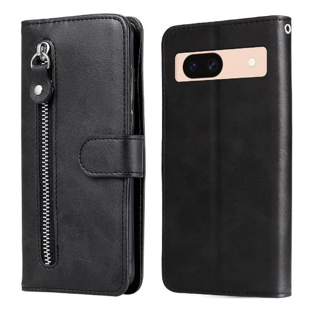 Funda con Cremallera para Google Pixel 8A, Carcasa Cartera de Cuero PU con Soporte y Tarjetero