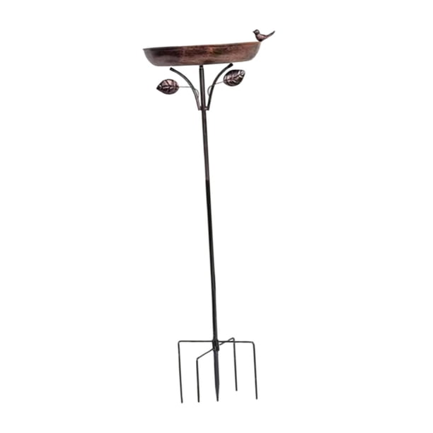 Tazón de baño de pájaros de metal baño para pájaros independientes, decoración del jardín, diseño vintage, comedero para pájaros, tazón de alimentació