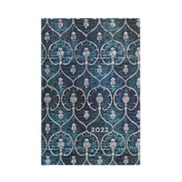 Paperblanks - Agenda 2022 Blue Velvet Mini Tapa Dura Semana A La Vista Horizontal