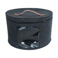 Magideal - Caja Para Sombreros Caja De Almacenamiento Para Sombreros Plegable Apilable Portátil Para Mujeres Hombres Cajas Para Sombreros De Viaje Cajas Redondas Negro Grande