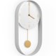 thumbnail image 1 of Reloj de pared con forma de péndulo Driini Modern, 20 cm, marco de metal, silencioso, 1 of 7