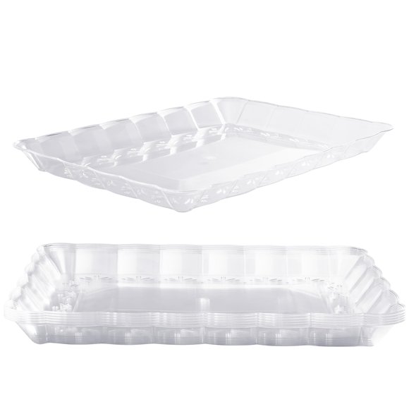 Bandeja MATANA Pack de 6 32 × 24 cm Plástico Transparente Reutilizable