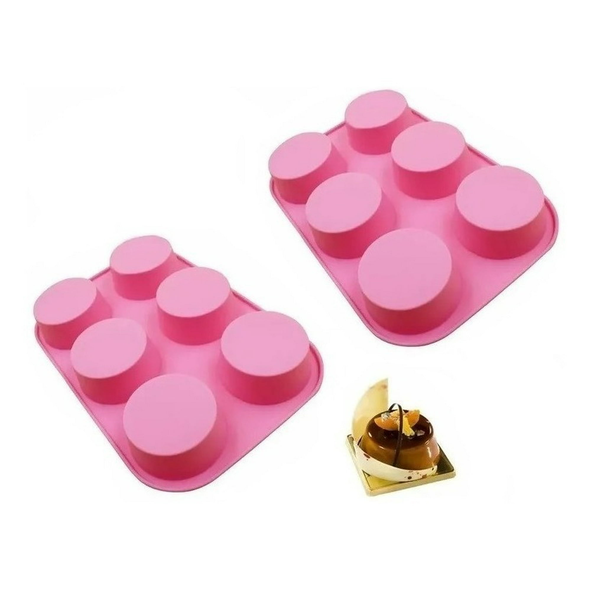 Genérico - Pack X2 Moldes Silicona Moldes Cupcake Molde 6 Cavid Muffin