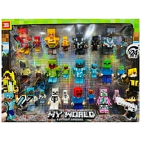 Genérico - Juguete Set 24 Figuras Armables 8Cm Bloques Myworld Infantil