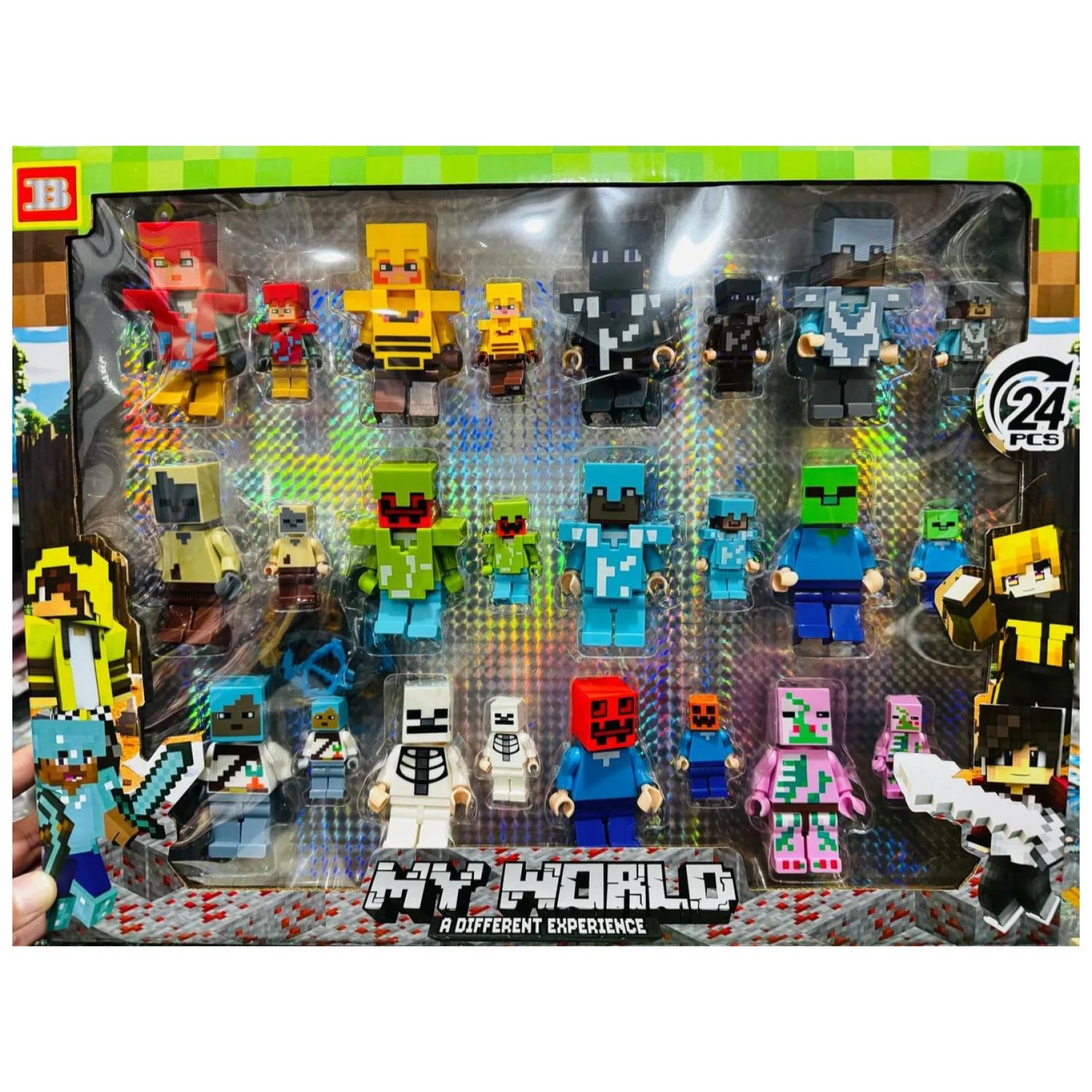 Genérico - Juguete Set 24 Figuras Armables 8Cm Bloques Myworld Infantil