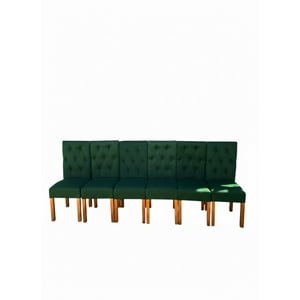 Vitelio - Pack 6 Sillas De Comedor De Madera Capitonés