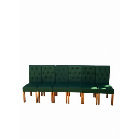 Vitelio - Pack 6 Sillas De Comedor De Madera Capitonés