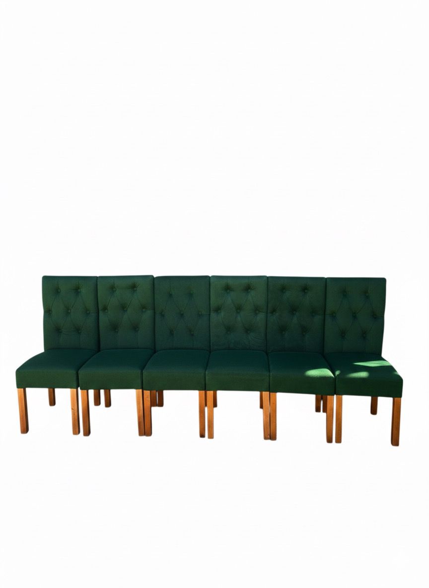 Vitelio - Pack 6 Sillas De Comedor De Madera Capitonés