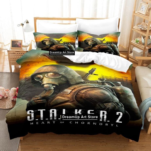 Game S.T.A.L.K.E.R. Heart of Chernobyl BBedding Set Boys Girls Duvet Cover Pillowcase Bed Adult Bedroom