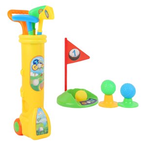 Bothyi - Juego De Palos De Golf Para Niños, Juguetes De Golf Portátiles Para Interiores, Edades 3, 4, 5, 6 Años, Juguete De Fiesta Para Niños, Amarillo