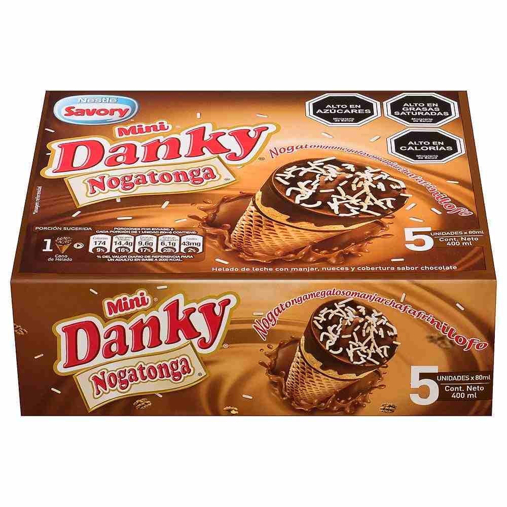 Helado Cono Mini Nogatonga Caja 5 Un x 80 ml Danky