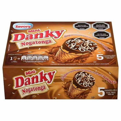 Helado Cono Mini Nogatonga Caja 5 Un X 80 Ml Danky