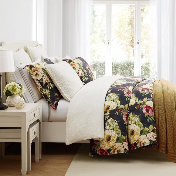 Juego de Ropa de Cama HiEnd Accents Peonía Floral King de 3 Piezas